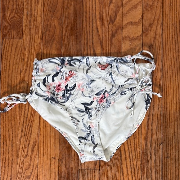 RACHEL Rachel Roy High Waisted Side Lace Swim Bottom-NWOT White Floral Large - Picture 3 of 7